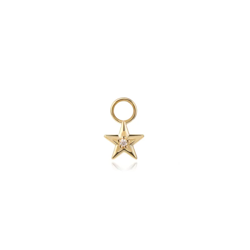 14k Diamond Star Hoop Charm sold by RG