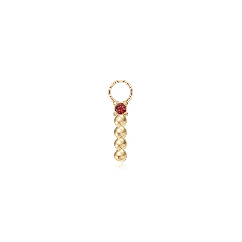 14k Beads and Garnet Hoop Charm sold by RG