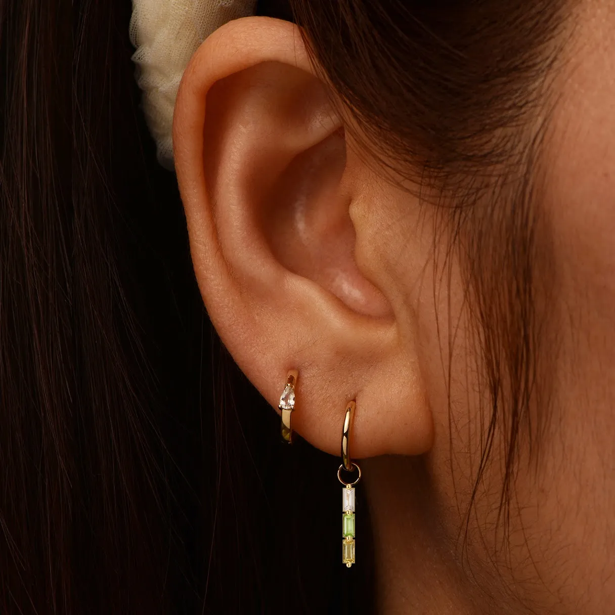 14K Three Stone Hoop Charm sold by RG product image thumbnail 2