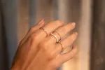 14k Diamond Baguette Ribbed Ring sold by RG