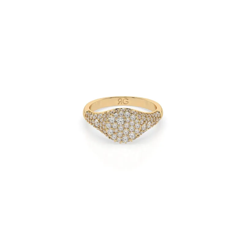 14k Diamond Pave Signet Ring sold by RG