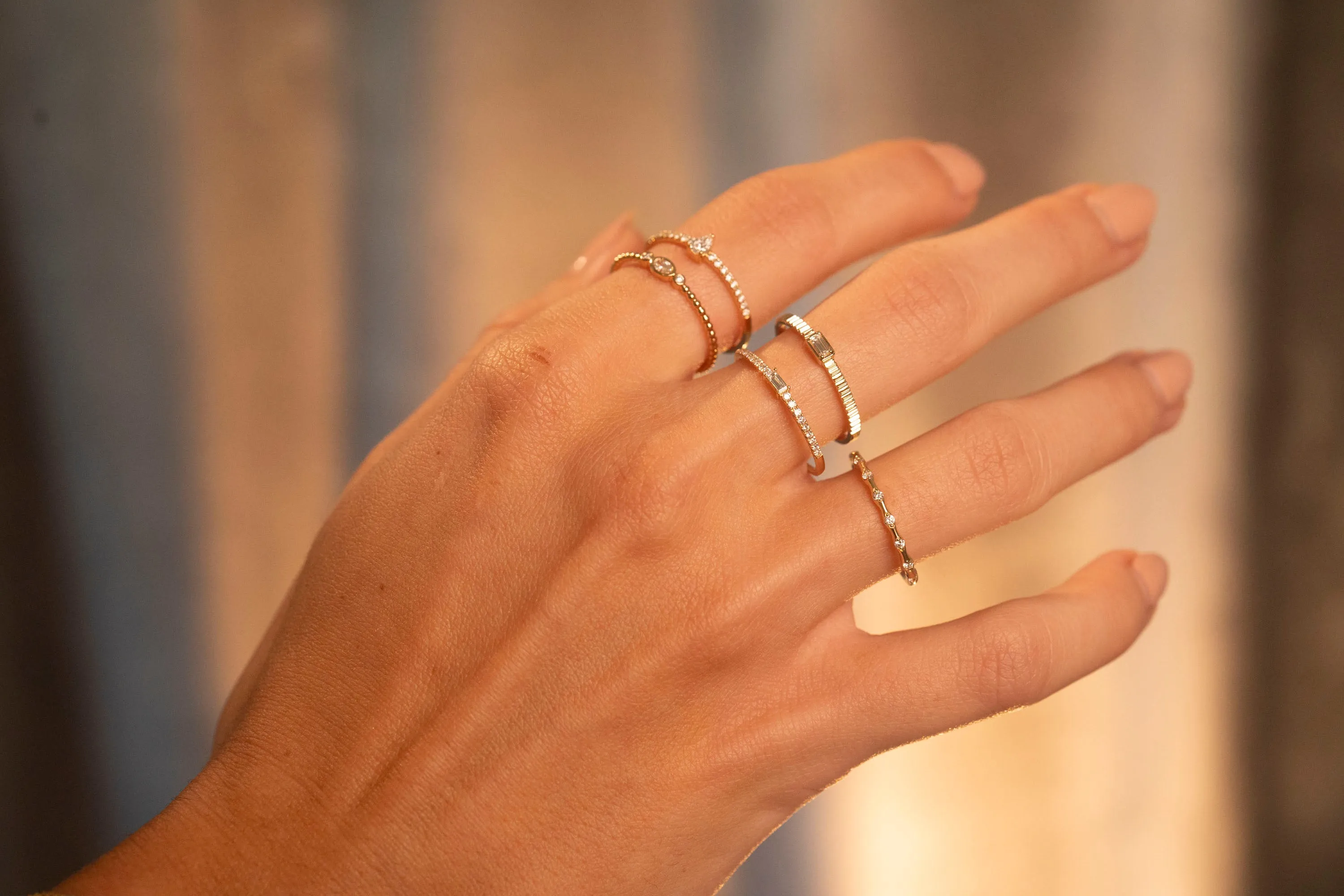 14k Oval Diamond Beaded Ring sold by RG product image thumbnail 4