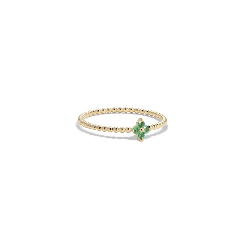 14k Beaded Emerald Ring sold by RG