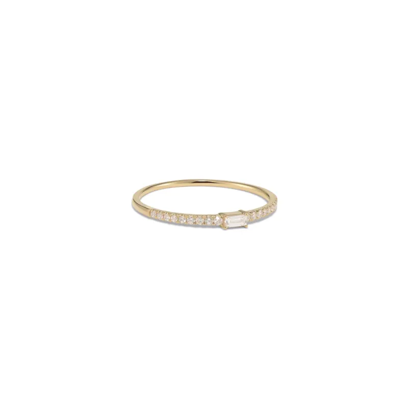 14k Diamond Baguette Pave Ring sold by RG