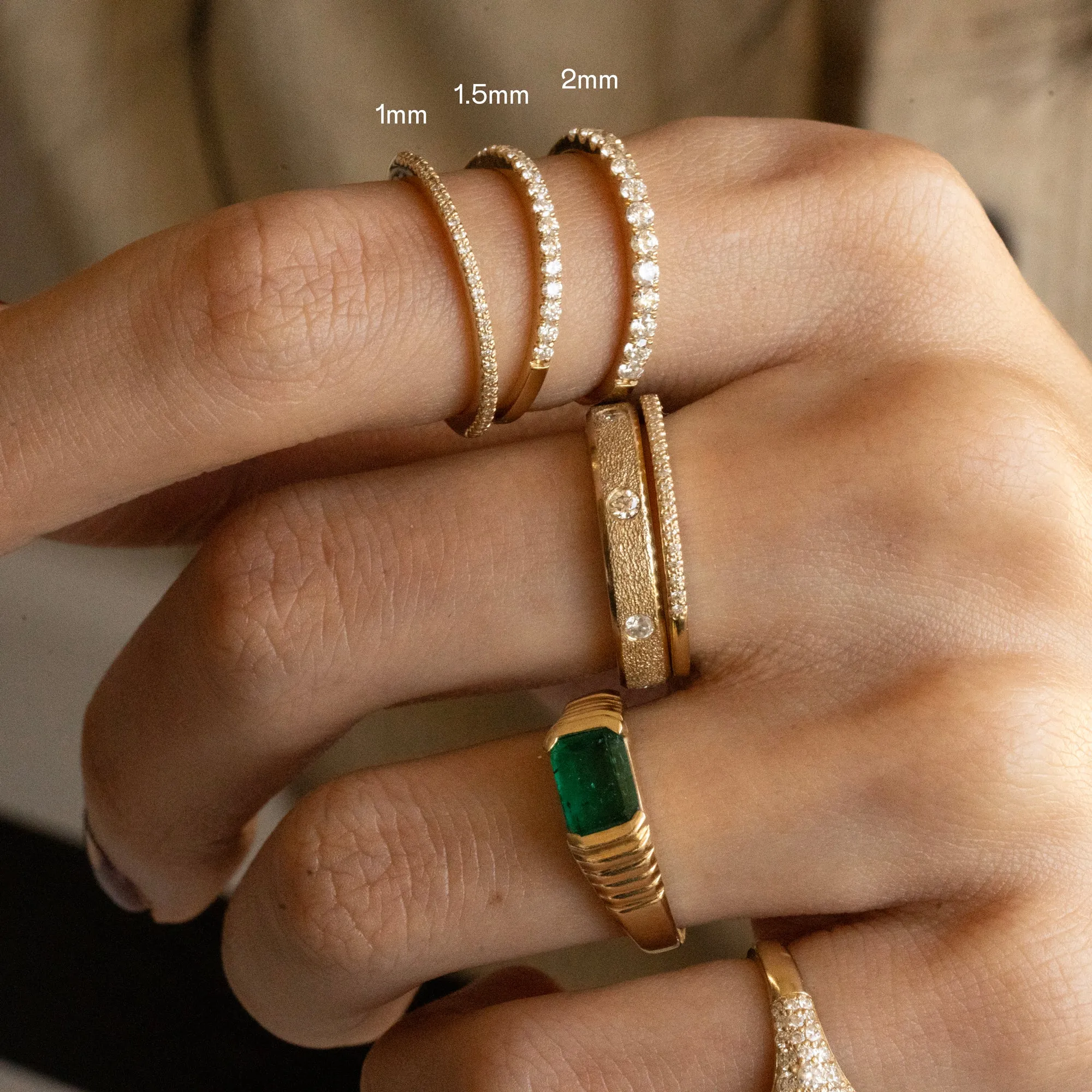 14k Half Eternity Diamond Band | 1.5mm sold by RG product image thumbnail 3