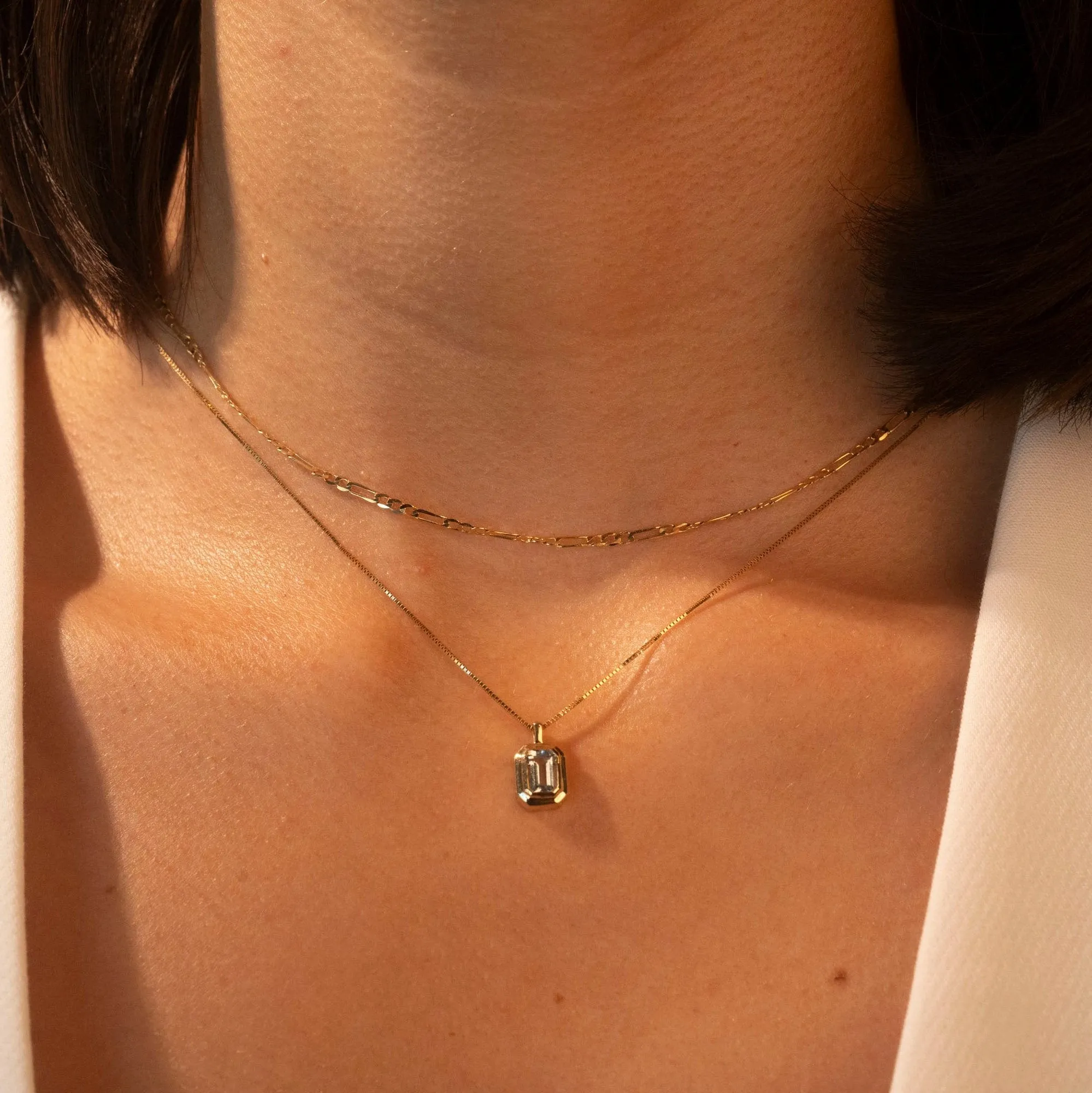 14k Mini Aquamarine Bezel Necklace sold by RG product image thumbnail 2