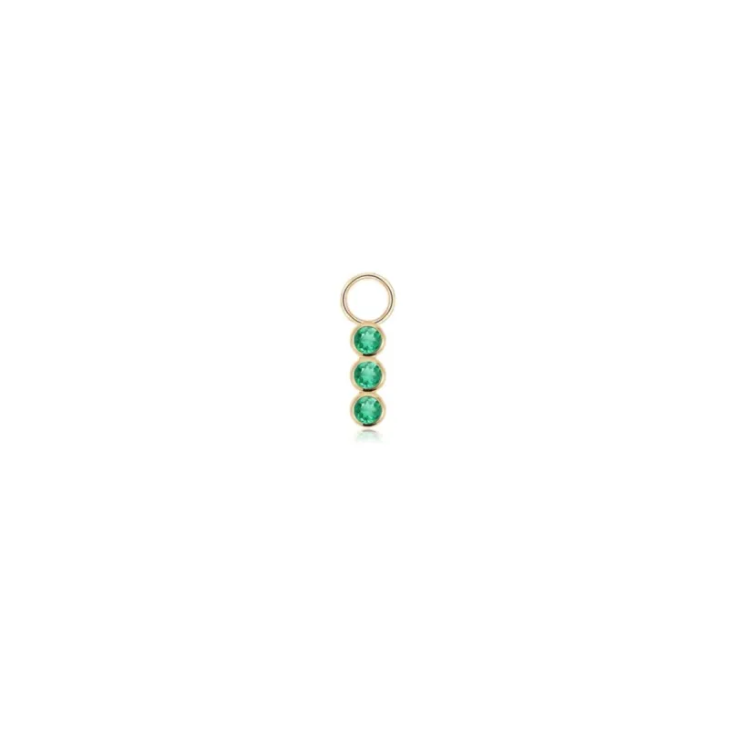 14k Triple Emerald Hoop Charm sold by RG