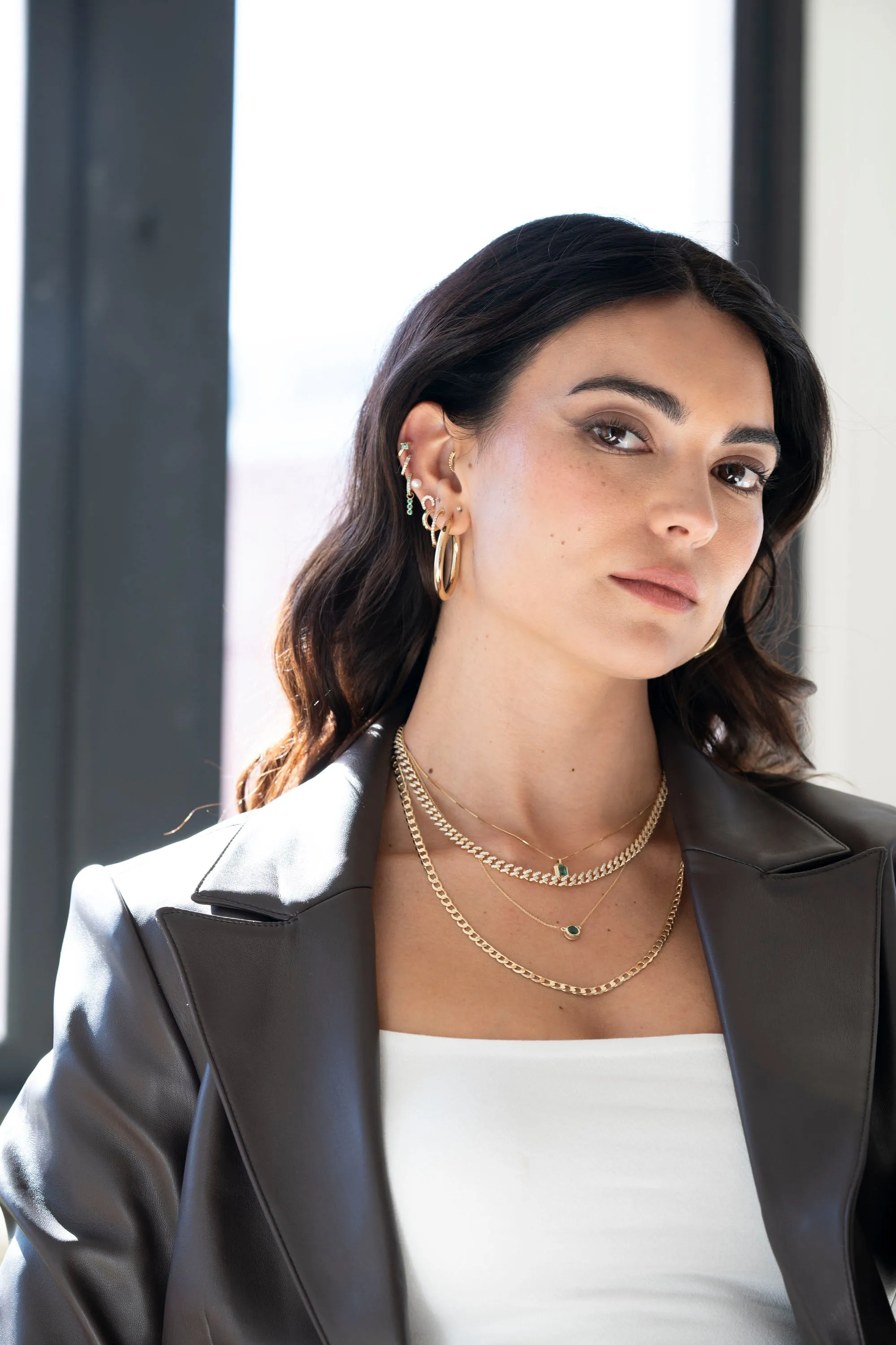 14k Triple Emerald Hoop Charm sold by RG product image thumbnail 5