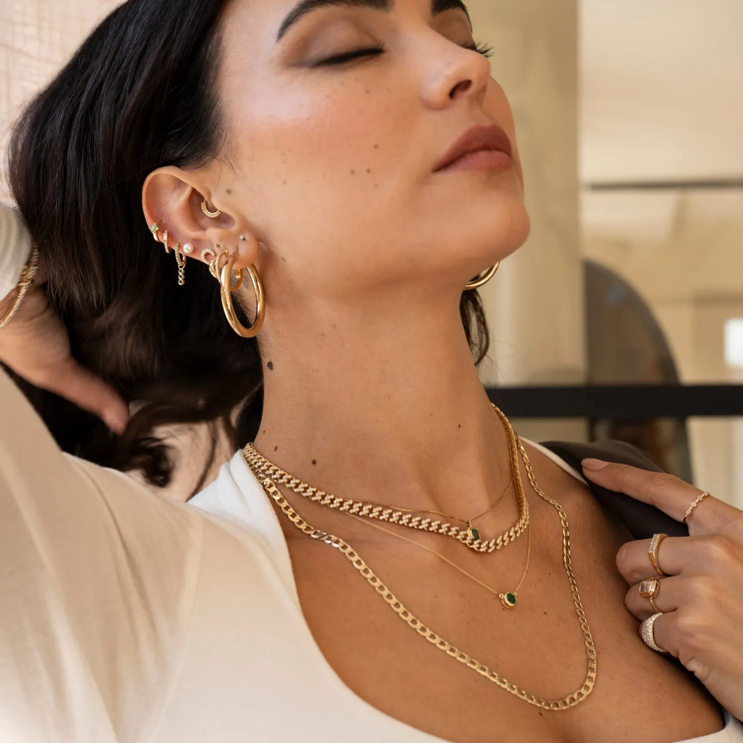 14k Triple Emerald Hoop Charm sold by RG product image thumbnail 2