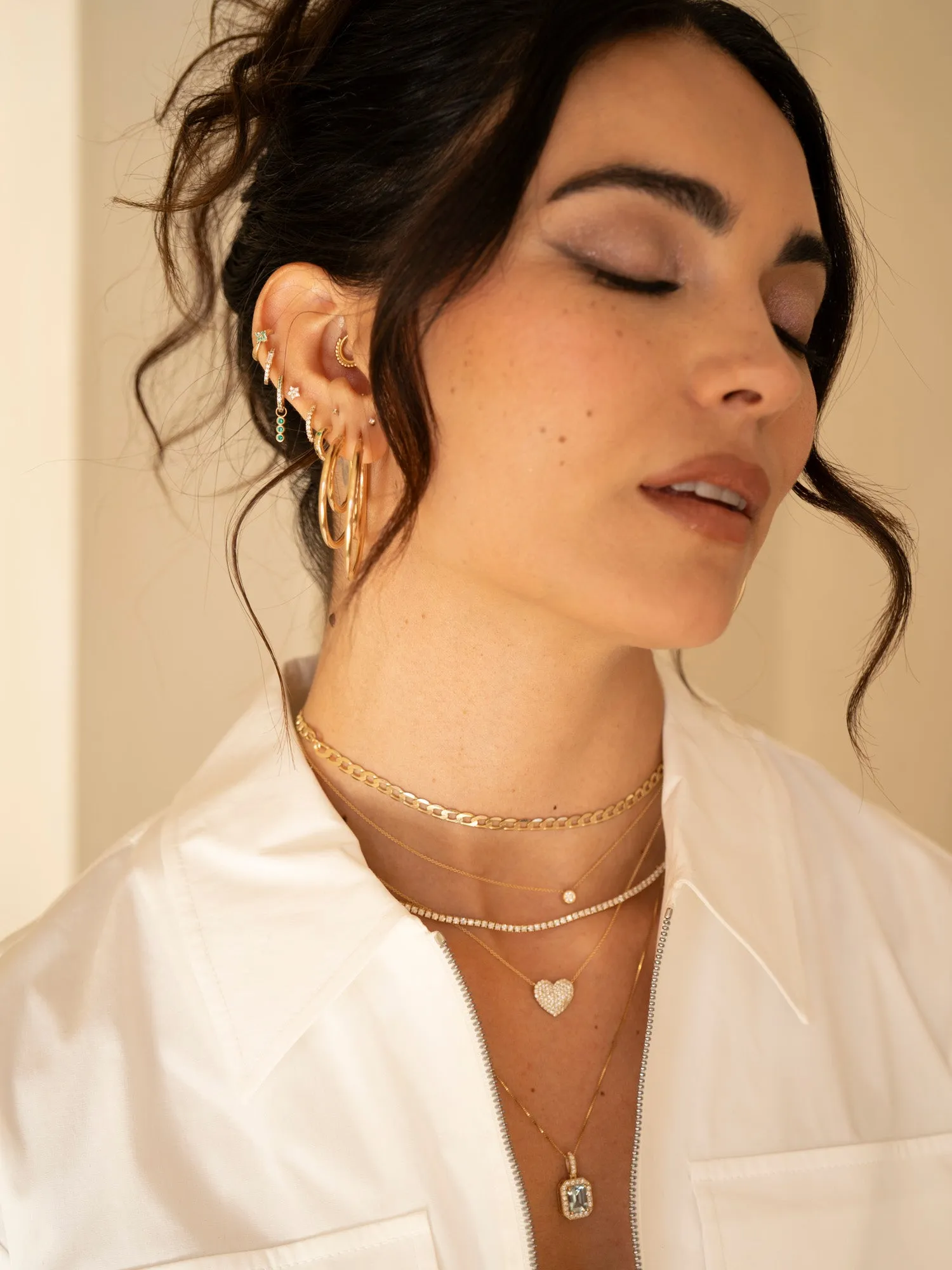 14k Triple Emerald Hoop Charm sold by RG product image thumbnail 4