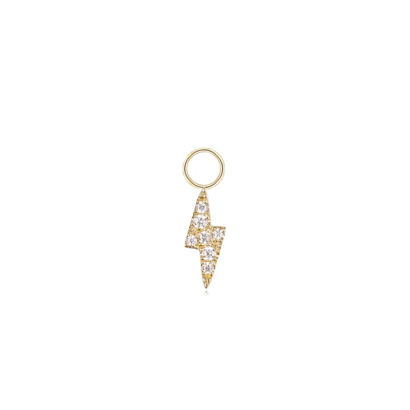 14k Lightning Bolt Hoop Charm sold by RG