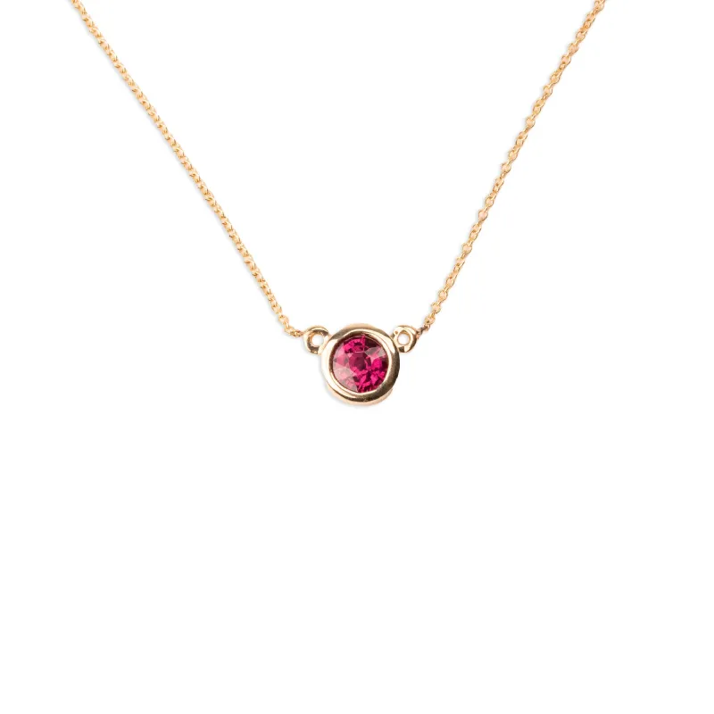 14k Garnet Bezel Necklace sold by RG