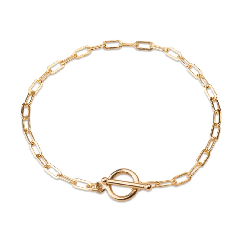 Small Paperclip Toggle Bar Bracelet made by RG