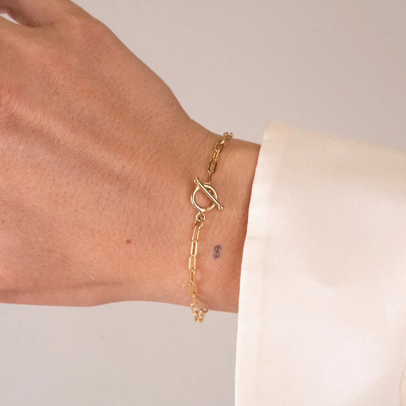 Small Paperclip Toggle Bar Bracelet sold by RG product image thumbnail 2