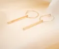 Gold Filled Dainty Bar Hoop Earrings sold by RG