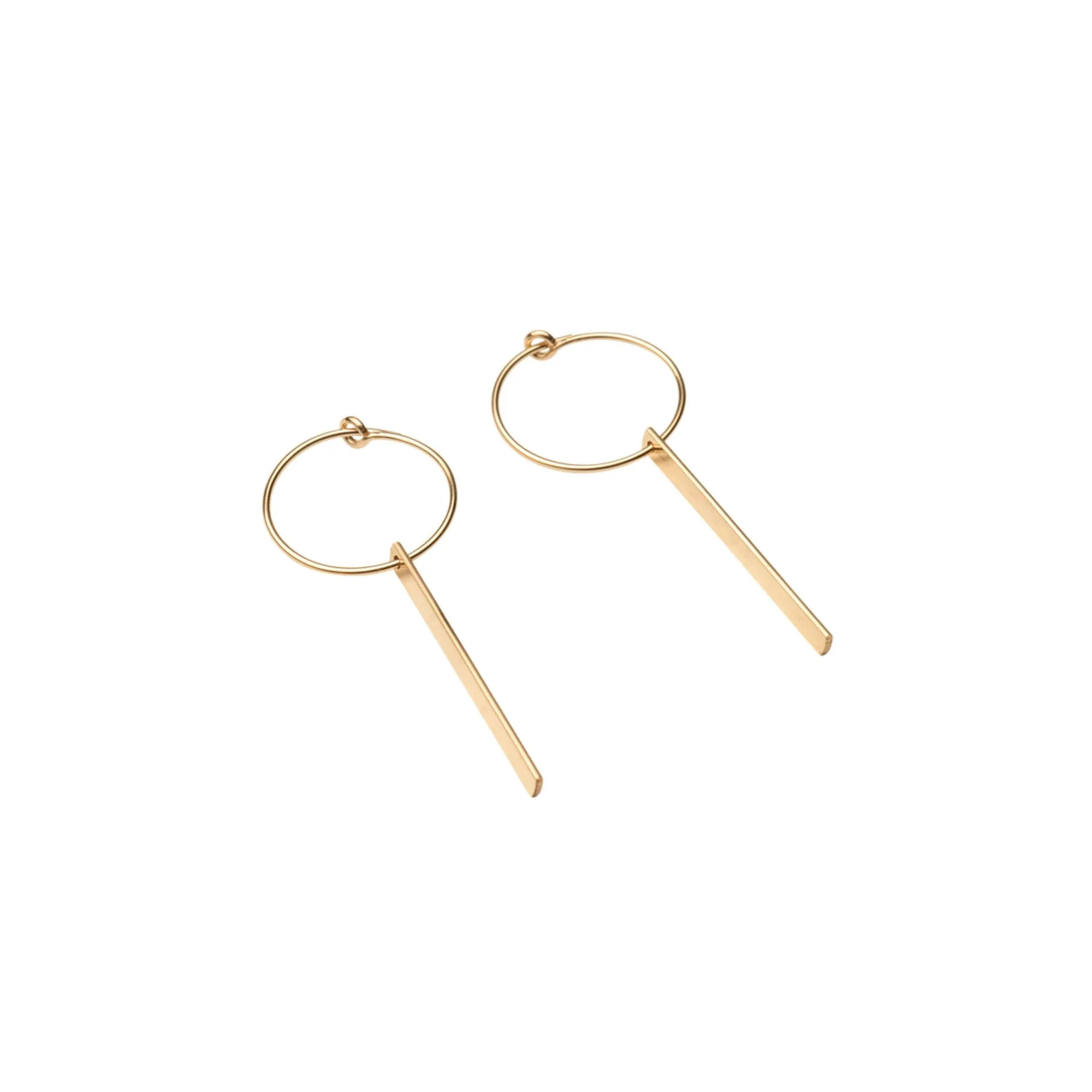Gold Filled Dainty Bar Hoop Earrings sold by RG