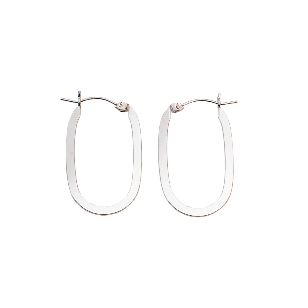 Silver Flat Shape Oval Hoops sold by RG