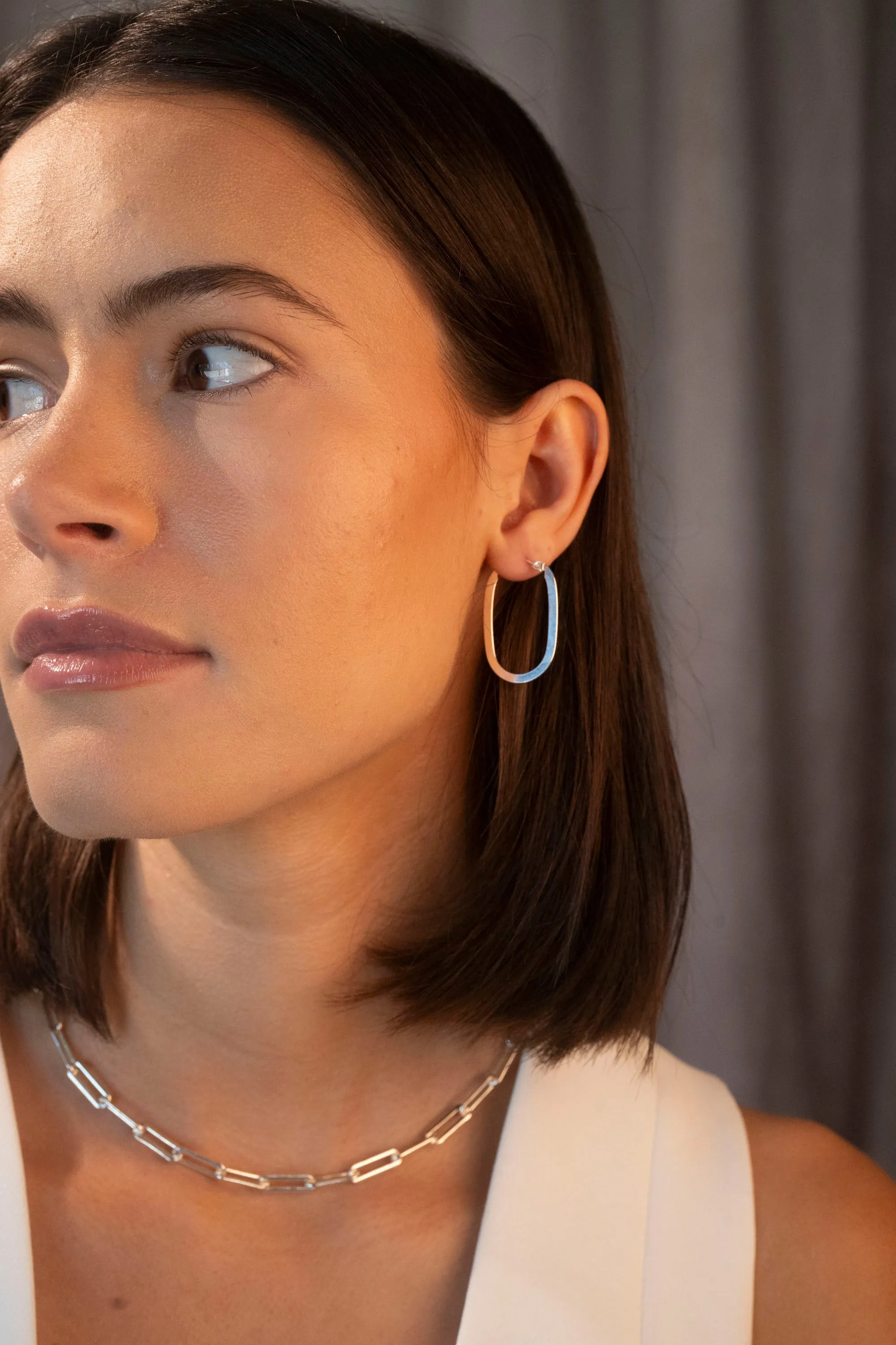 Silver Flat Shape Oval Hoops sold by RG product image thumbnail 5