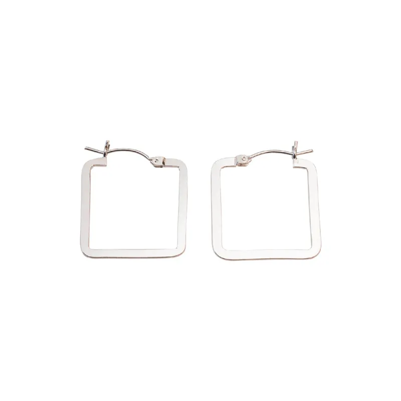 Silver Square Flat Hoops sold by RG