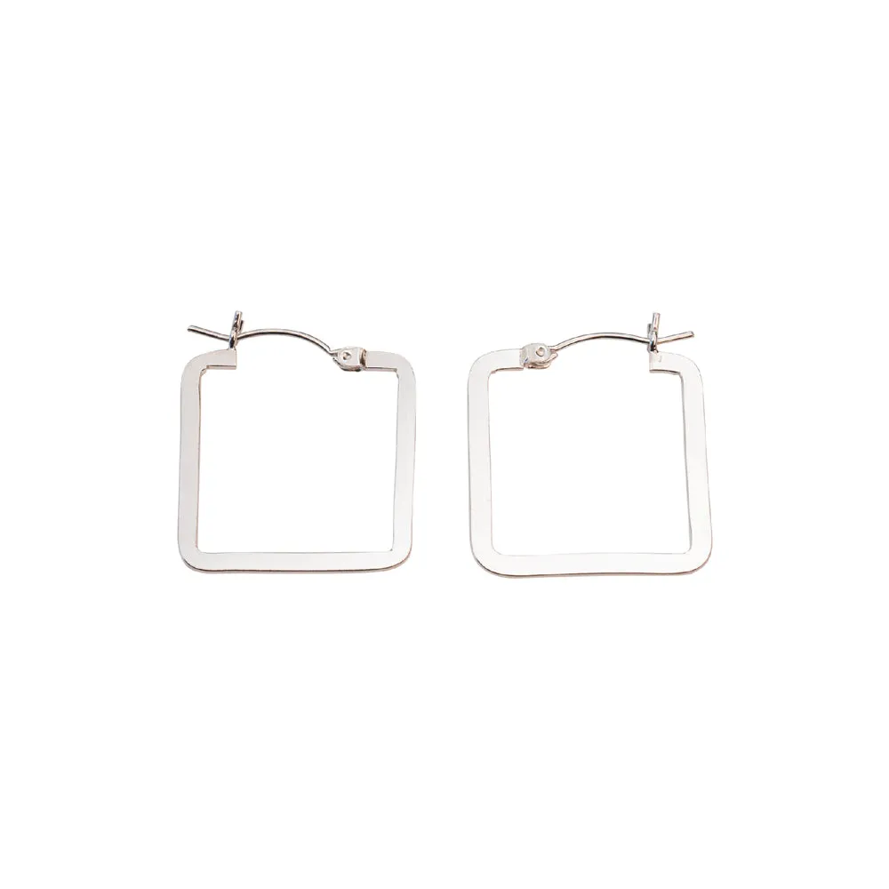 Silver Square Flat Hoops sold by RG