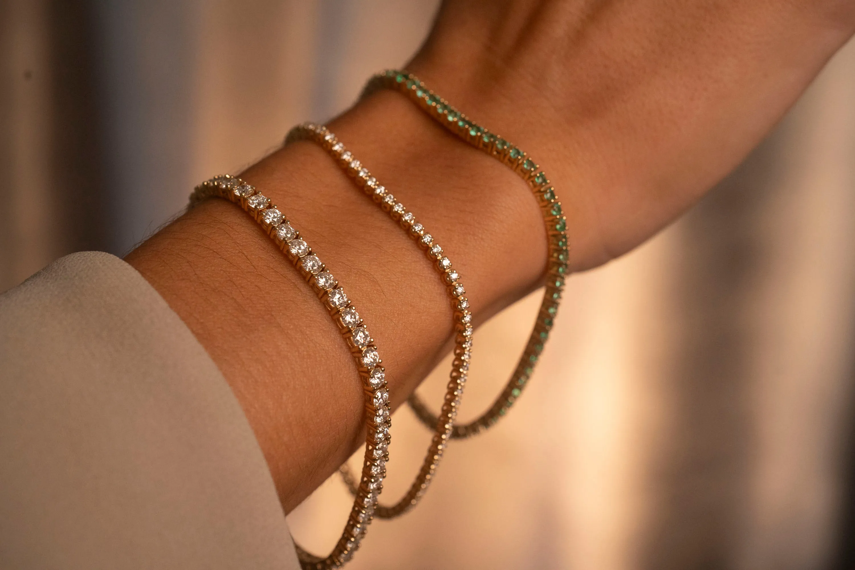 14K Emerald Tennis Bracelet | 3 CTW sold by RG product image thumbnail 2