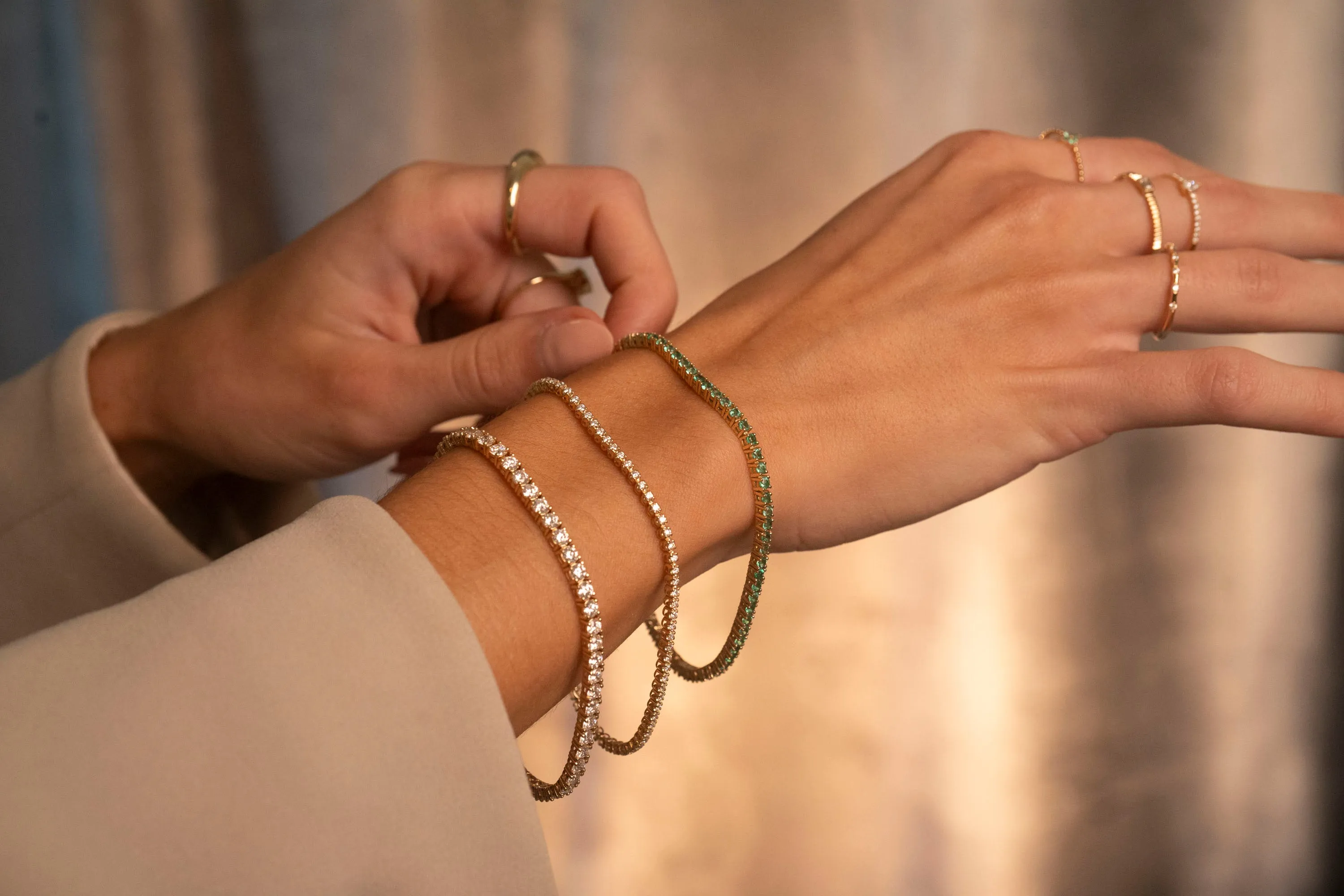 14K Emerald Tennis Bracelet | 3 CTW sold by RG product image thumbnail 3