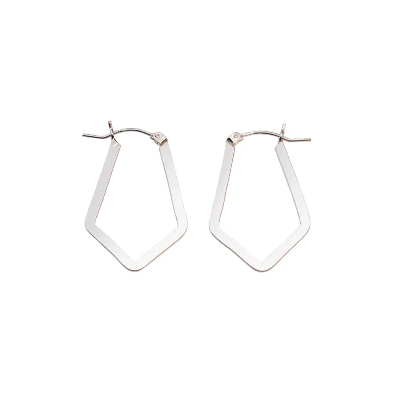 Silver Flat Chandelier Hoops Small sold by RG