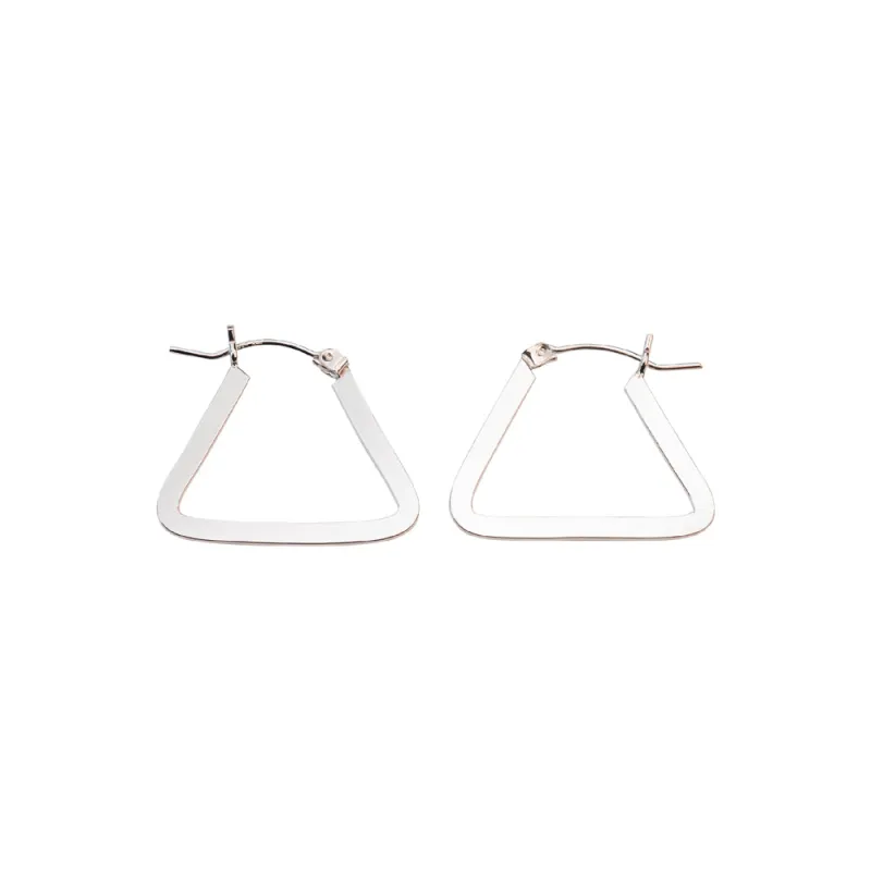 Silver Flat Triangle Hoops sold by RG