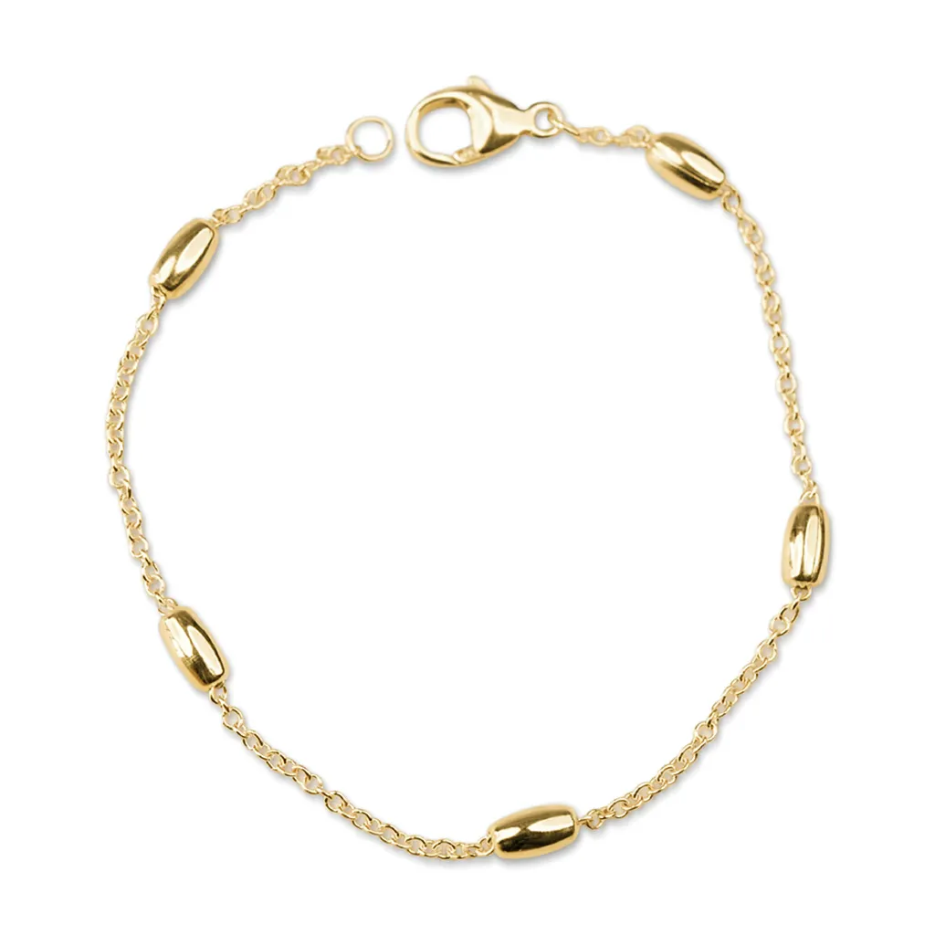 Gold Filled Oval Beaded Satellite Bracelet sold by RG