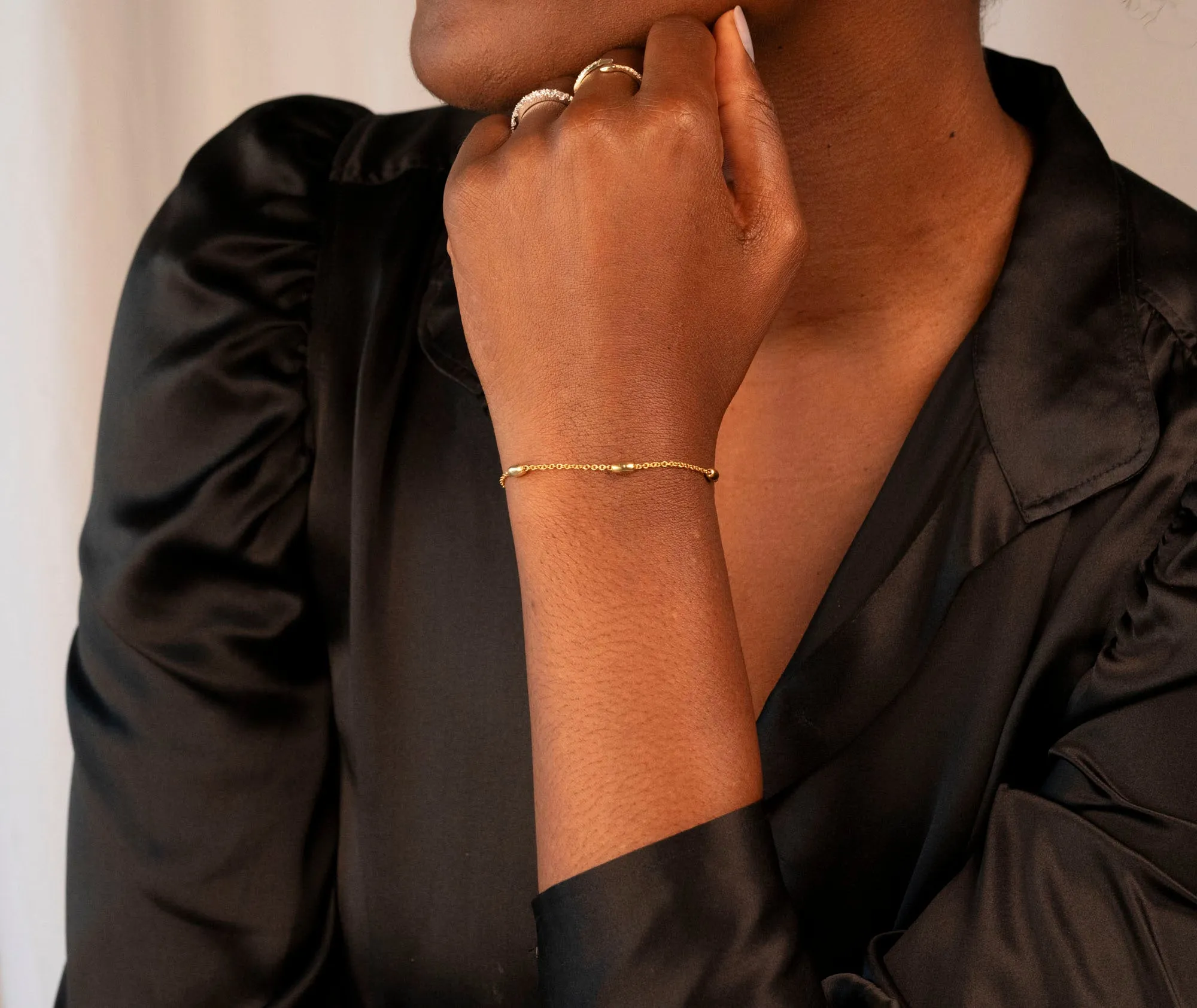 Gold Filled Oval Beaded Satellite Bracelet sold by RG product image thumbnail 2