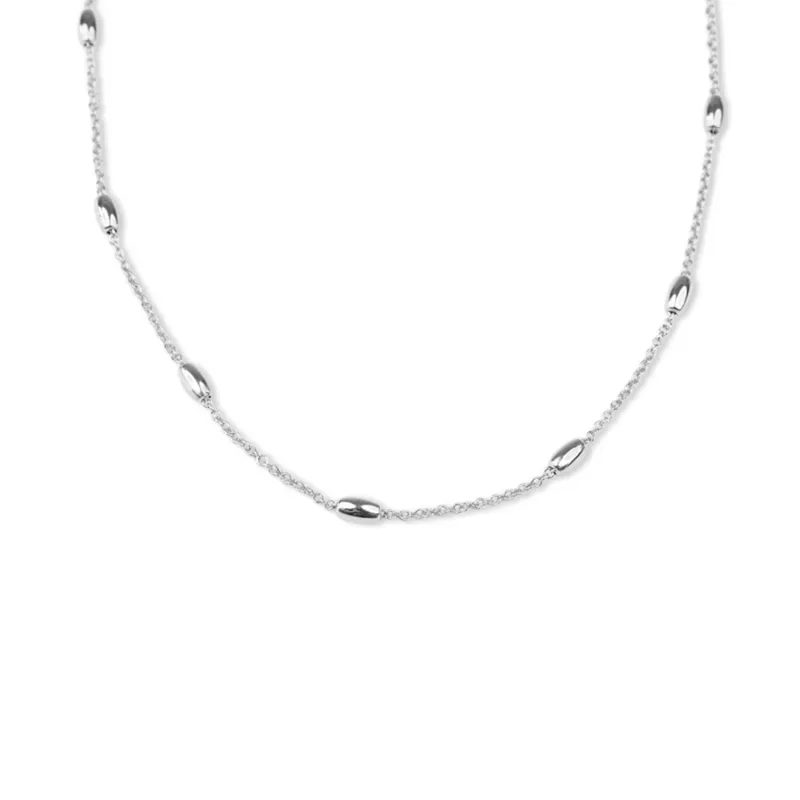 Silver Oval Beaded Satellite Necklace sold by RG