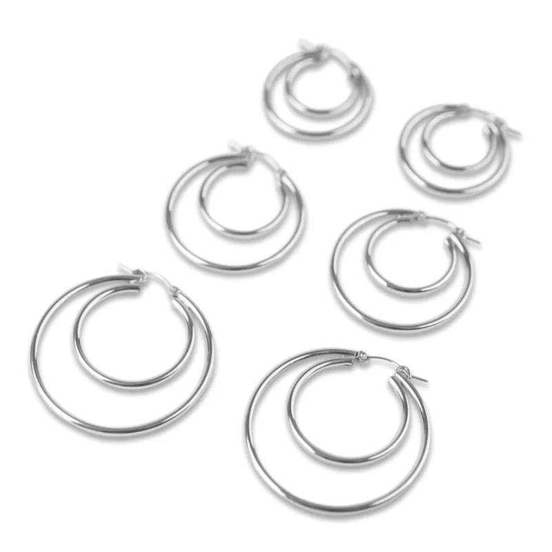 Silver Double Clasp Hoops sold by RG