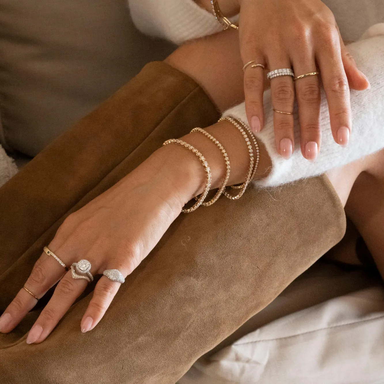 14k Half Eternity Diamond Band | 3mm sold by RG product image thumbnail 4