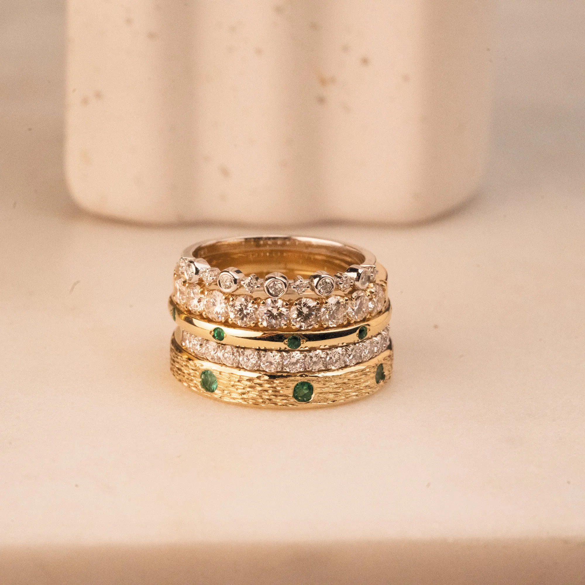 14k Half Eternity Diamond Band | 3mm sold by RG product image thumbnail 5