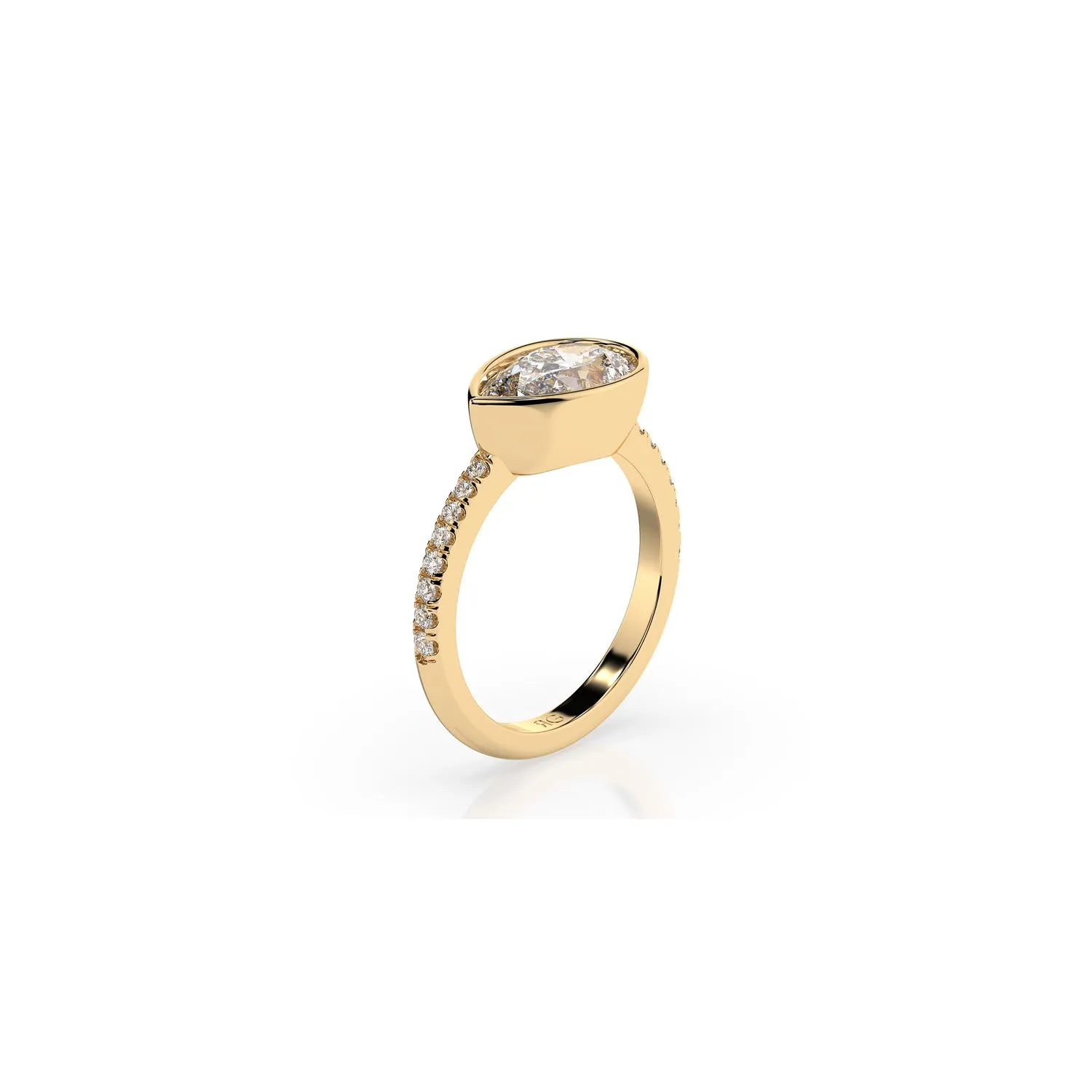 14k Pear East West Bezel Pave Ring sold by RG product image thumbnail 5