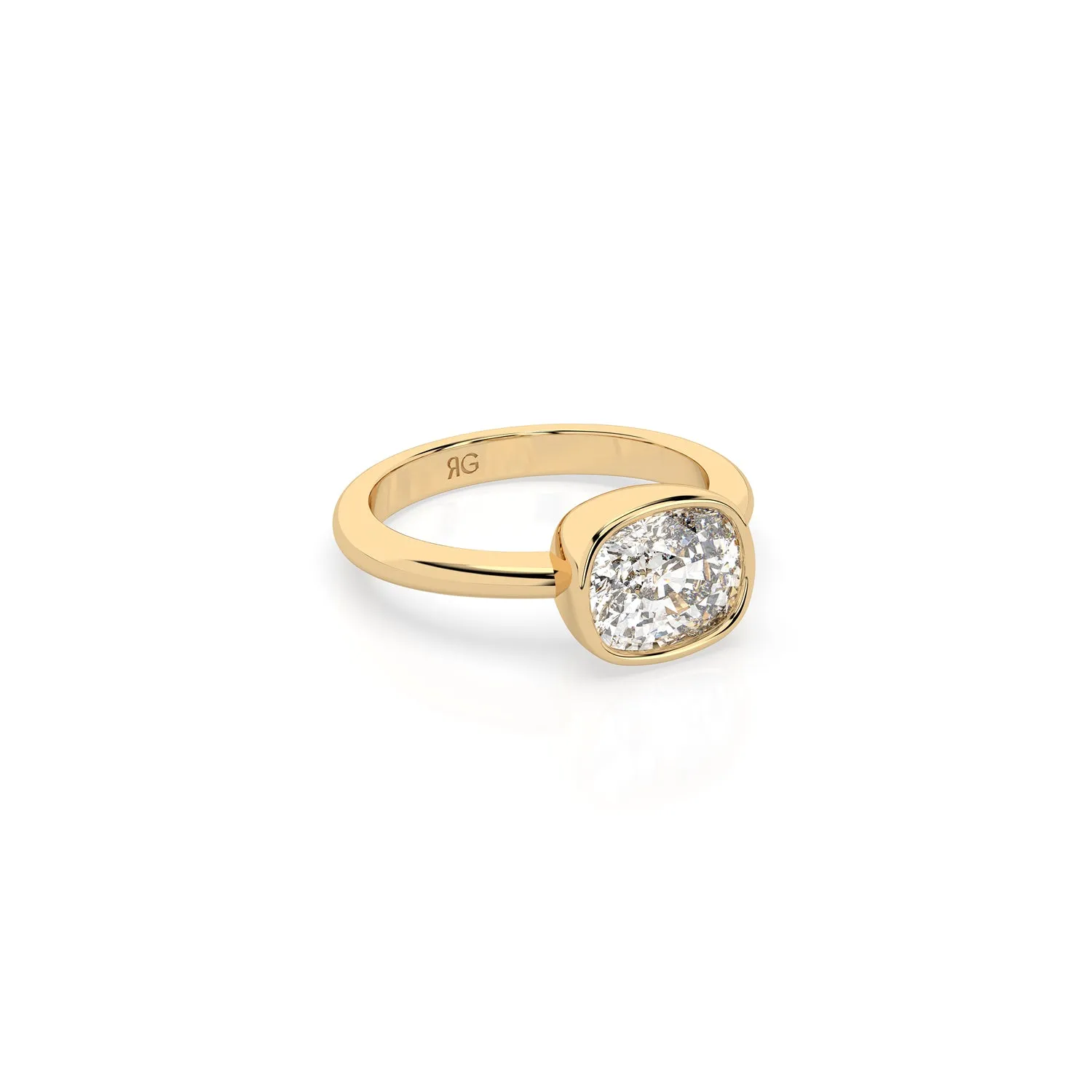 14k Cushion East West Bezel Ring sold by RG product image thumbnail 4