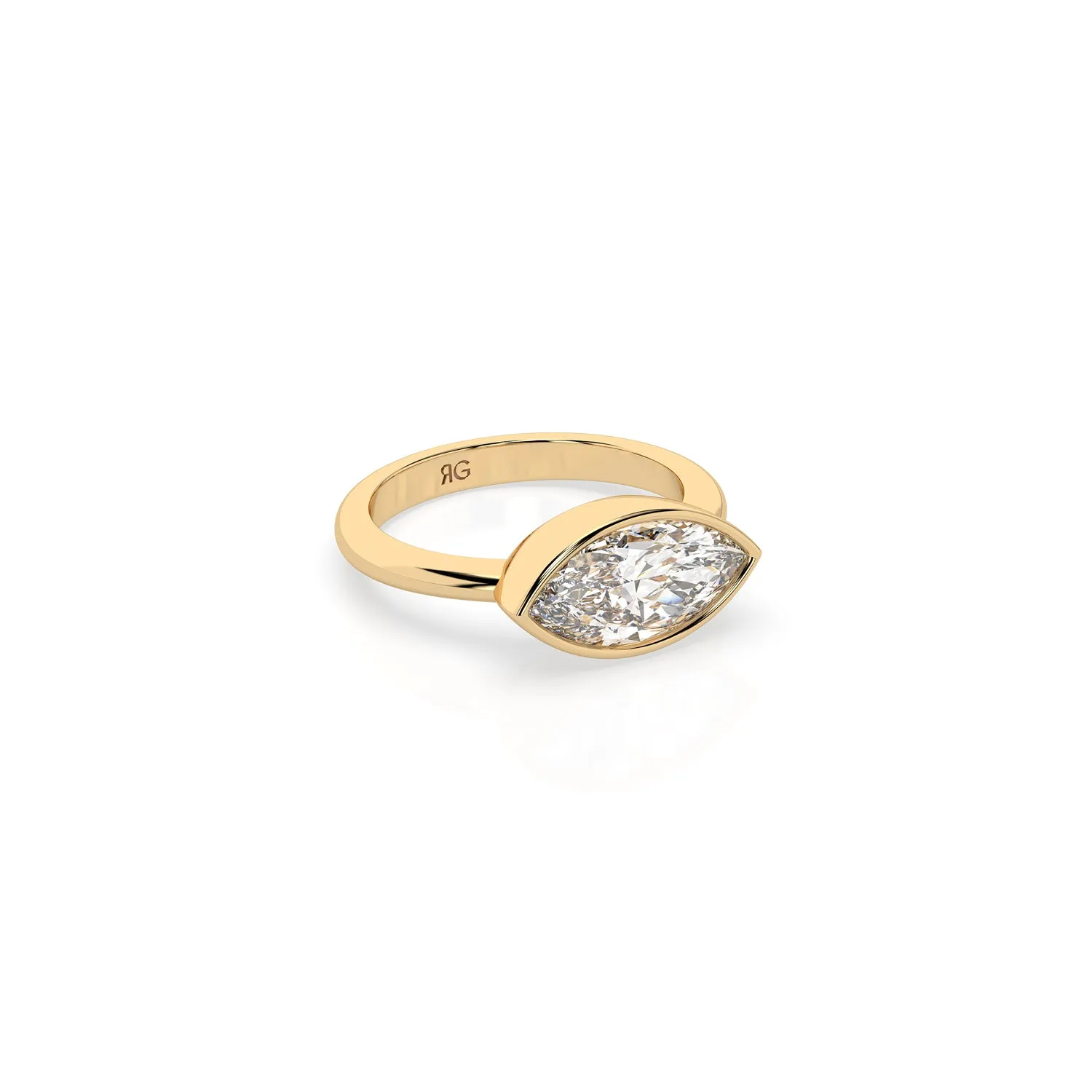 14k Marquise East West Bezel Ring sold by RG product image thumbnail 4