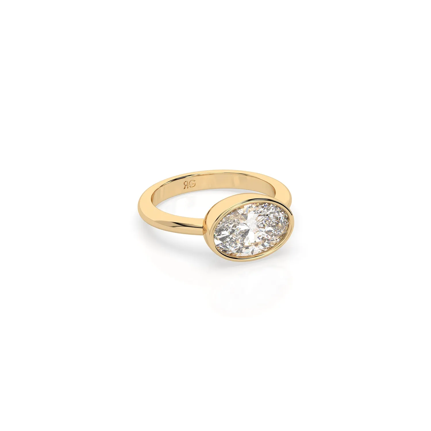 14k Oval East West Bezel Ring sold by RG product image thumbnail 3