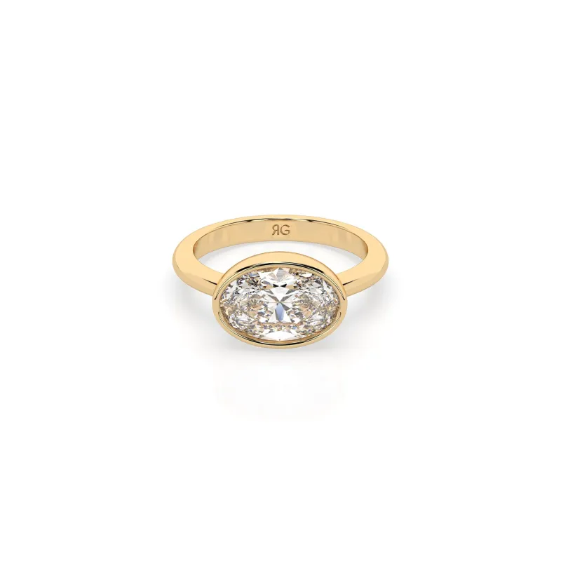 14k Oval East West Bezel Ring sold by RG