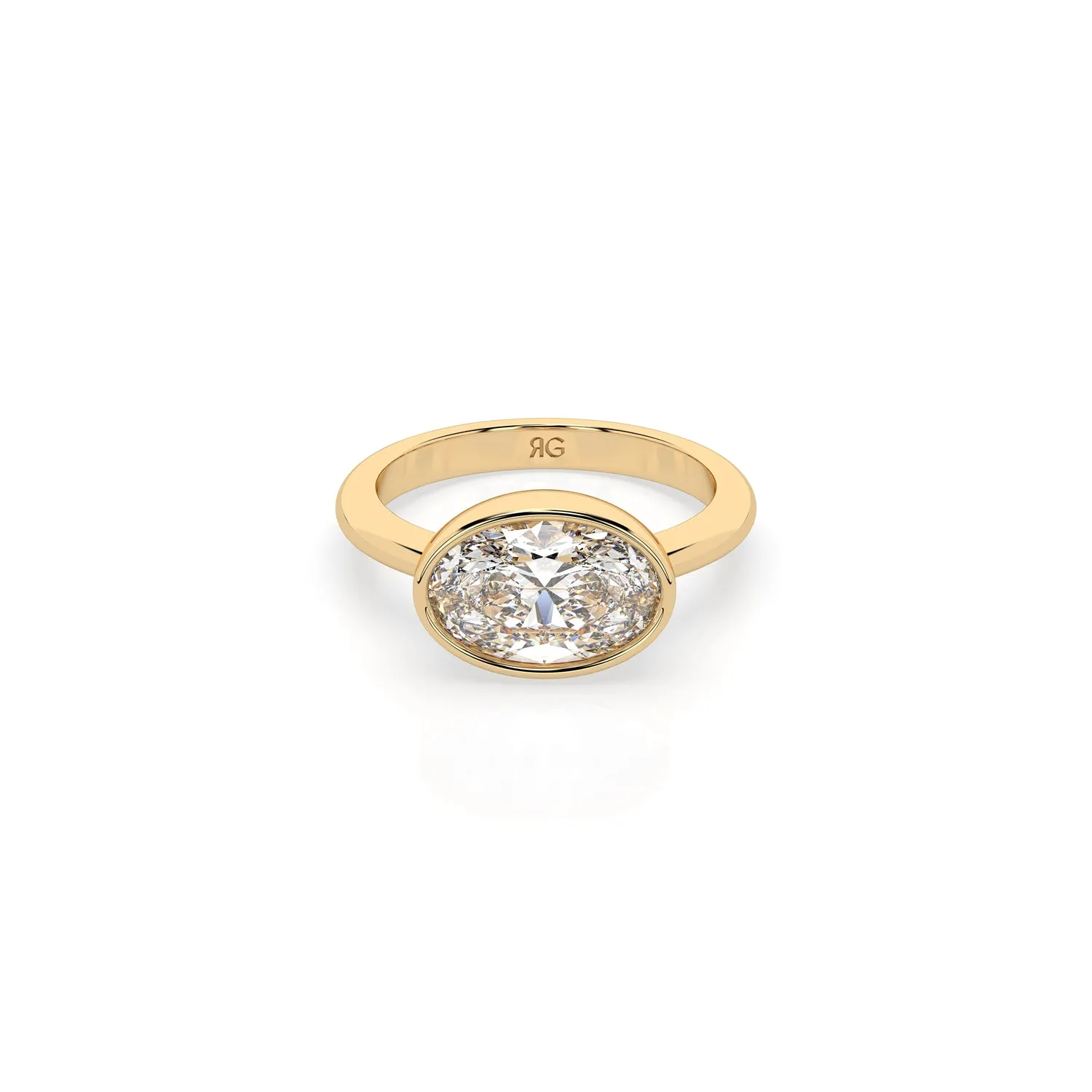 14k Oval East West Bezel Ring sold by RG