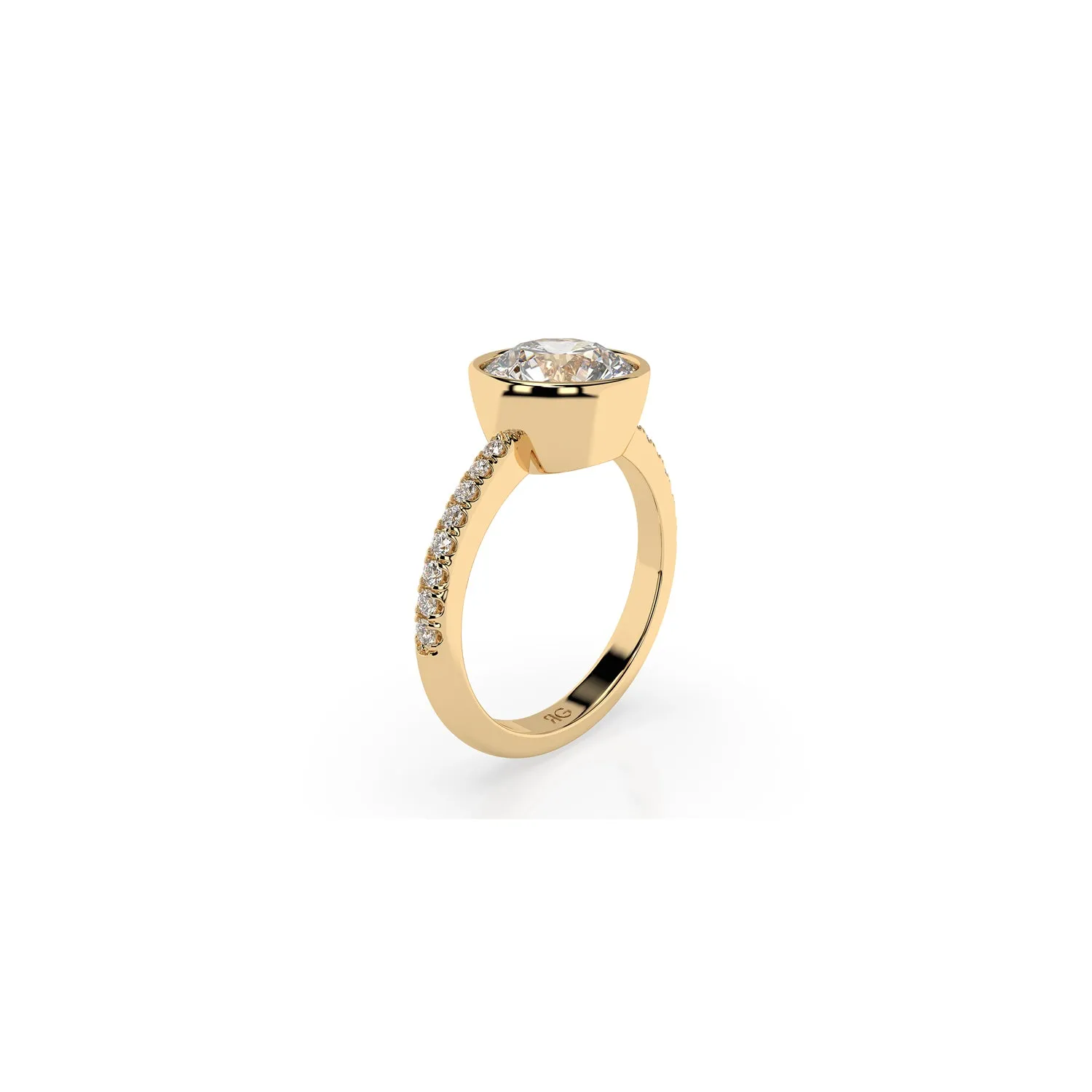 14k Round Pave Bezel Ring sold by RG product image thumbnail 3