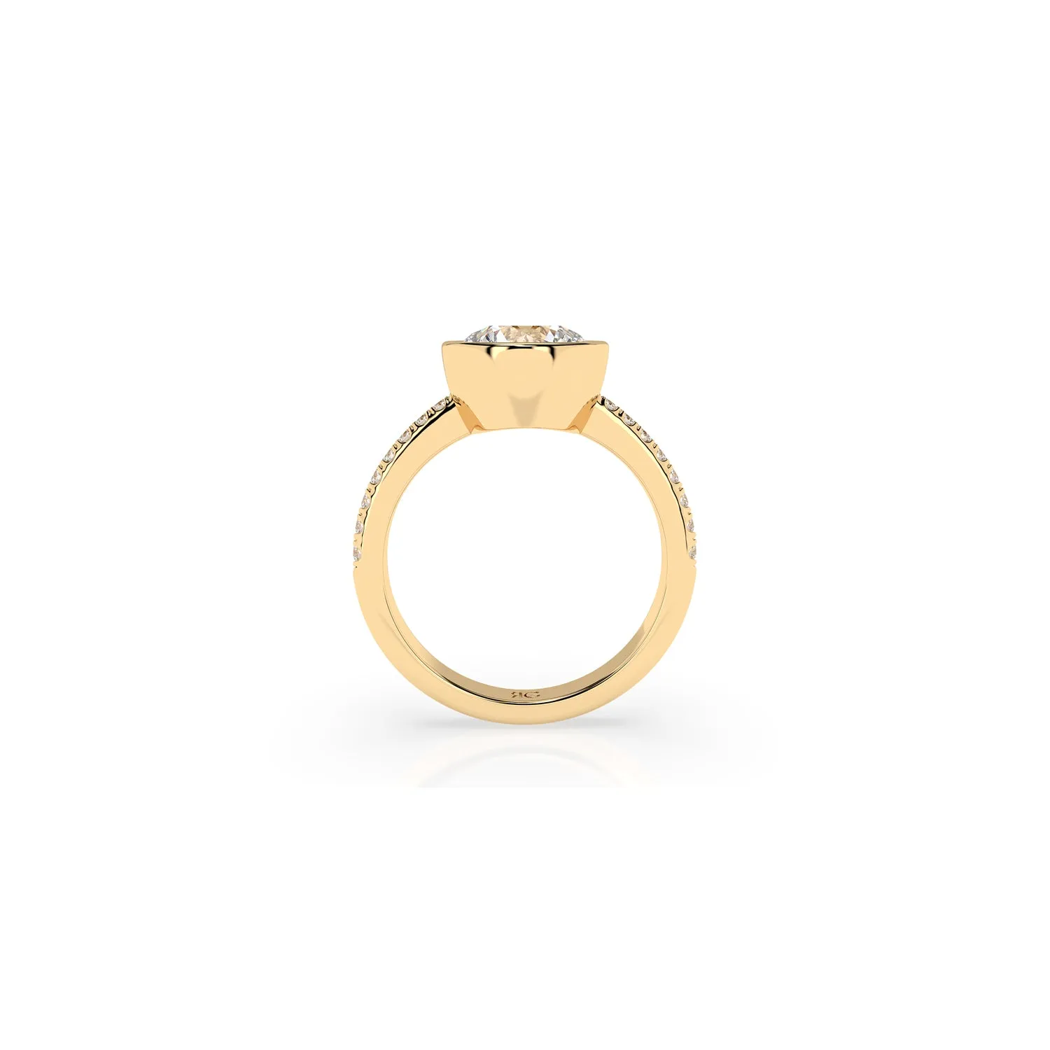 14k Round Pave Bezel Ring sold by RG product image thumbnail 4