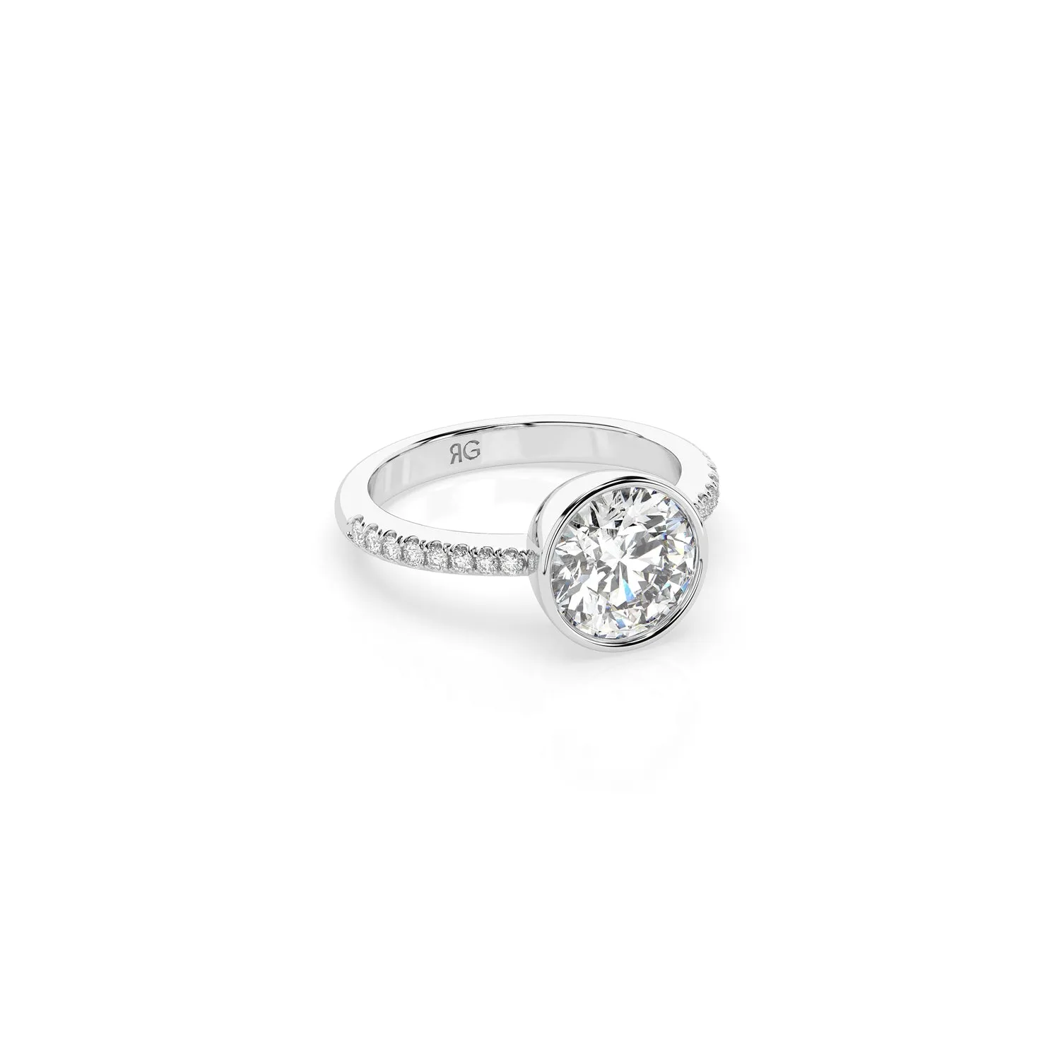 14k Round Pave Bezel Ring sold by RG product image thumbnail 5