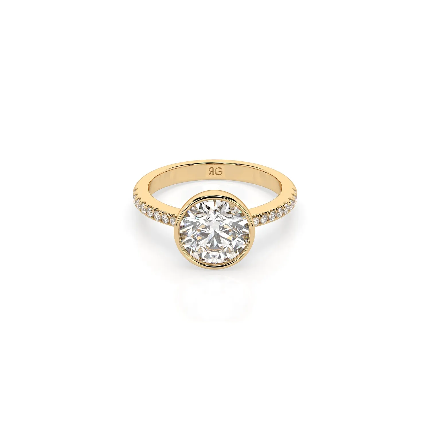 14k Round Pave Bezel Ring sold by RG product image thumbnail 2
