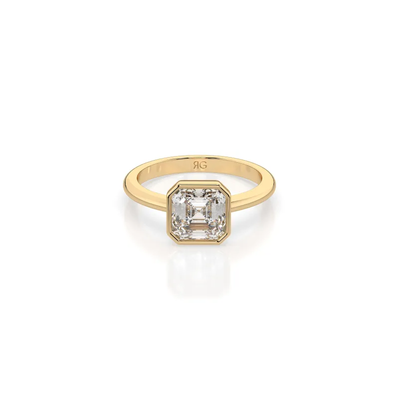 14k Asscher Bezel Ring sold by RG