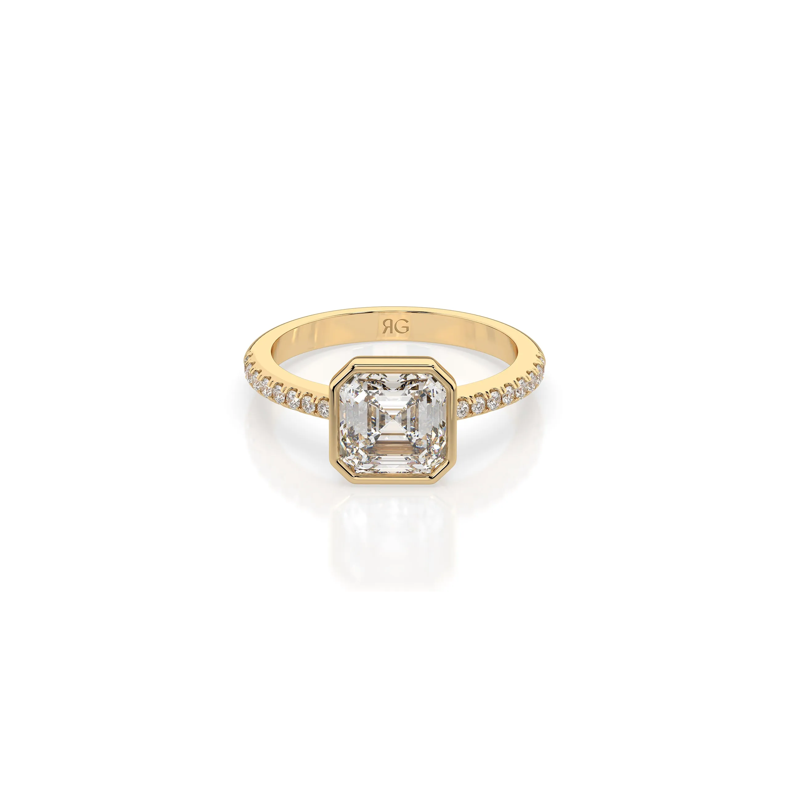 14k Ascher Pave Bezel Ring sold by RG product image thumbnail 3