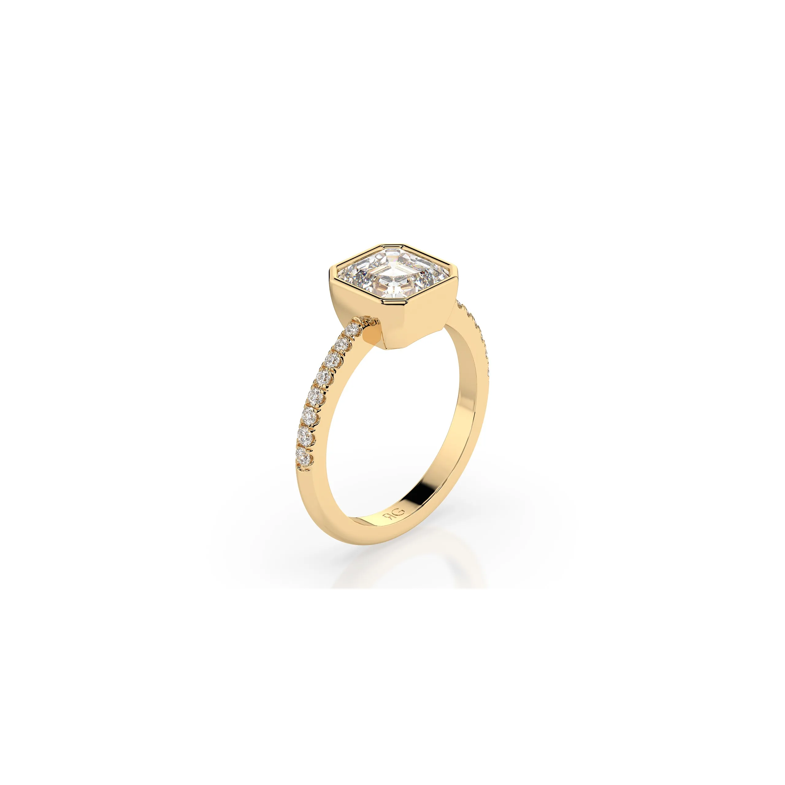 14k Ascher Pave Bezel Ring sold by RG product image thumbnail 4