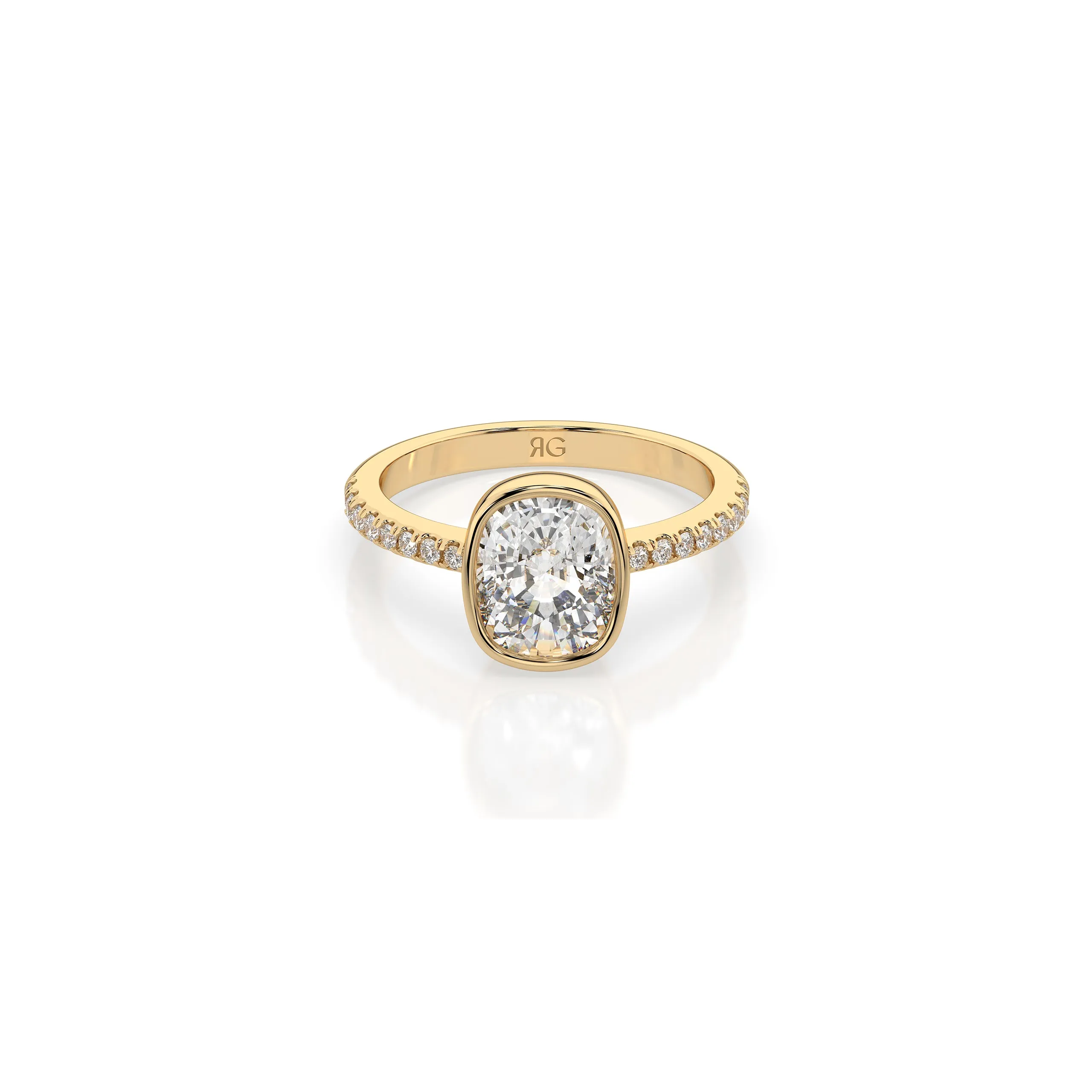 14k Cushion Pavé Bezel Ring sold by RG product image thumbnail 3