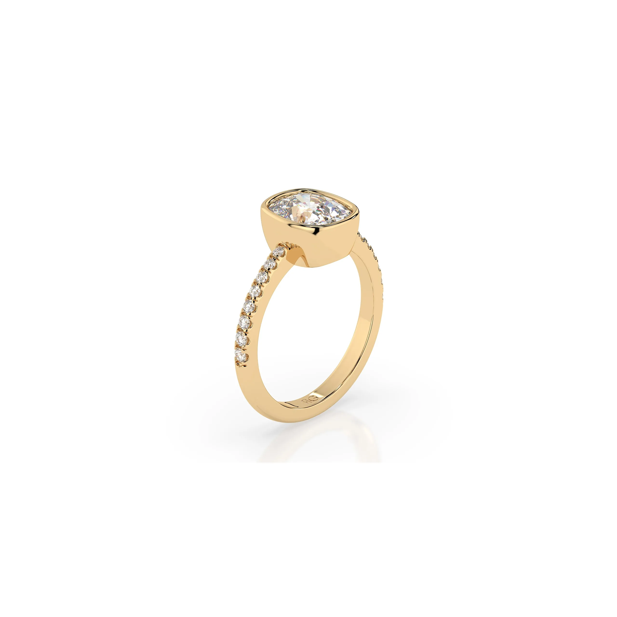 14k Cushion Pavé Bezel Ring sold by RG product image thumbnail 5