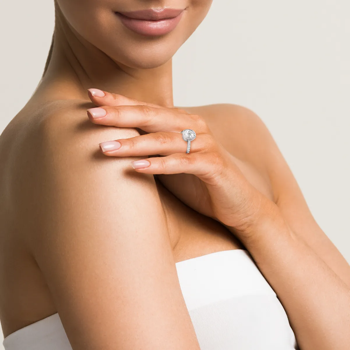 14k Cushion Pavé Bezel Ring sold by RG product image thumbnail 2